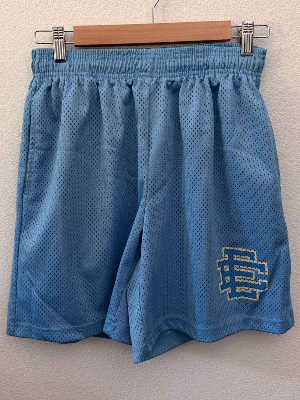 Eric Emanuel Light Blue Mesh Athletic Shorts